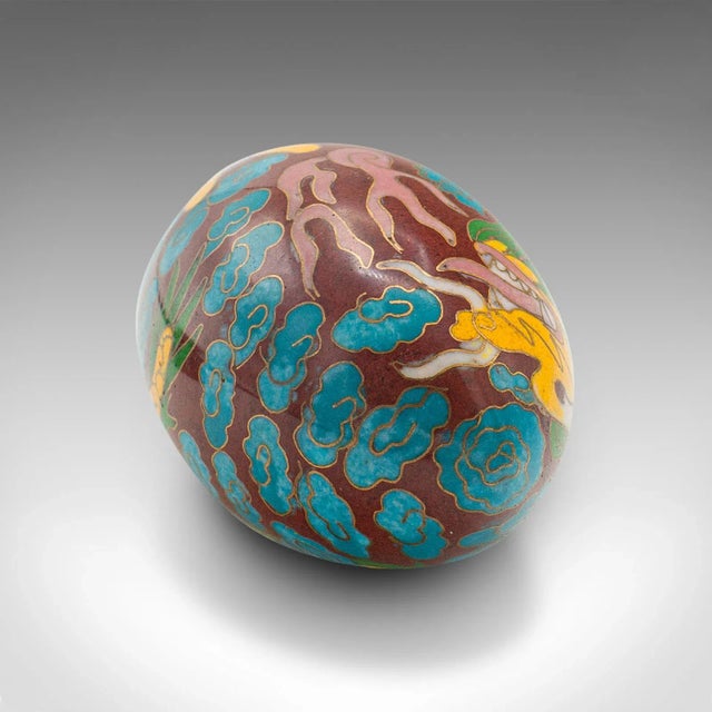 1970s Small Vintage Chinese Cloisonne Decorative Egg For Sale - Image 11 of 12