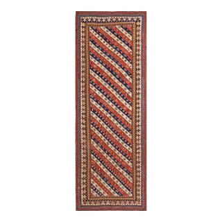 Extraordinary Ivory and Red Color With Symmetrical Design Antique Caucasian Shirvan Runner Rug For Sale