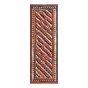 Extraordinary Ivory and Red Color With Symmetrical Design Antique Caucasian Shirvan Runner Rug