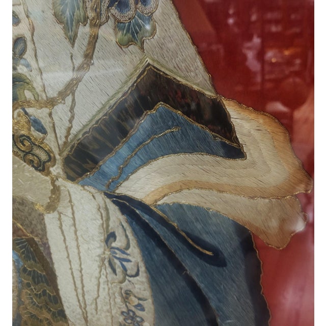 Monumental Chinese 19th C Art Framed Silk Embroidery Qing Dynasty For Sale In New York - Image 6 of 15
