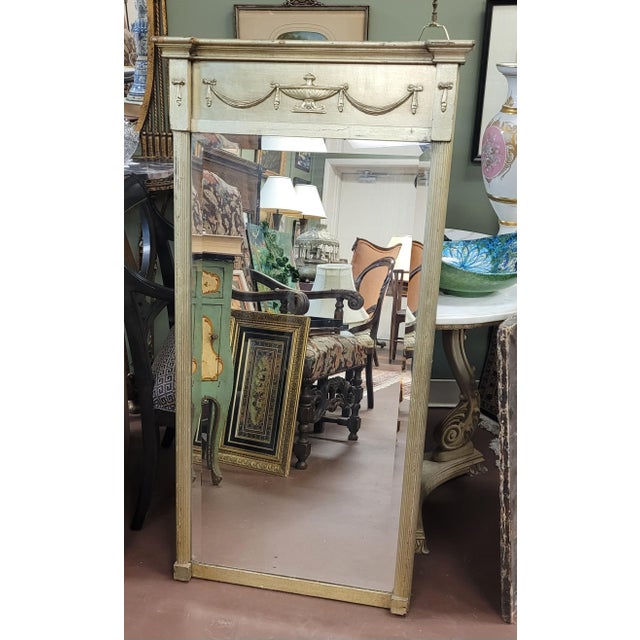 Platinum Vintage 1940s Silvered French Tall Mirror For Sale - Image 8 of 8