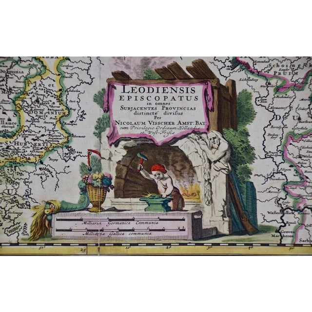 An original 17th century map entitled "Leodiensis Episcopatus in omnes Subjacentes Provincias distincté divisusVisscher,...