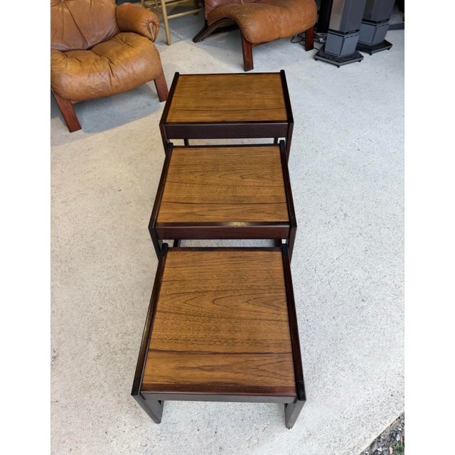 Mid-Century Modern Danish Nesting Tables, 1970s, Set of 3 For Sale - Image 17 of 18