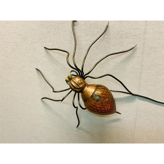 Mid-Century Modern Mid-Century Modern Italian Metal and Glass Spider Wall Lamp, 1950s For Sale - Image 3 of 18