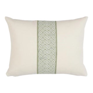 Schumacher Infinito Indoor/Outdoor Pillow in Sage For Sale