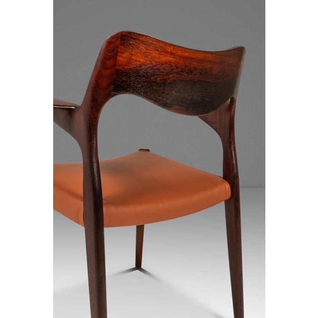 Set of Six ( 6 ) Model 55 and Model 71 Dining Chairs in Rosewood by Niels Møller for j.l. Møllers Møbelfabrik, Denmark, 1960's For Sale - Image 12 of 18