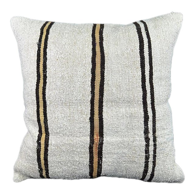 Turkish Hemp Pillow Cushion Natural Beige Brown Pillow Cushion Cover 24x24 For Sale