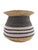 Textile Handwoven Indian Seagrass Basket With Flared Rim in Natural, Charcoal & Indigo Accents For Sale - Image 7 of 8