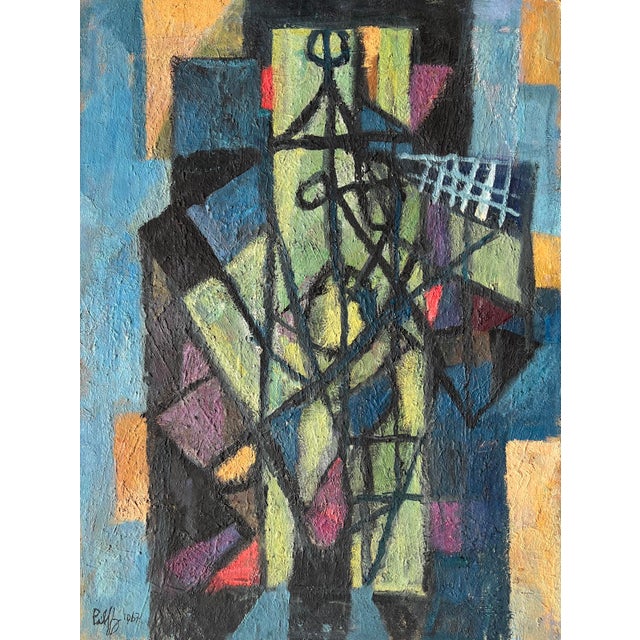 B. Pàlf, Abstract Composition, 1967, Oil on Wood For Sale - Image 12 of 12