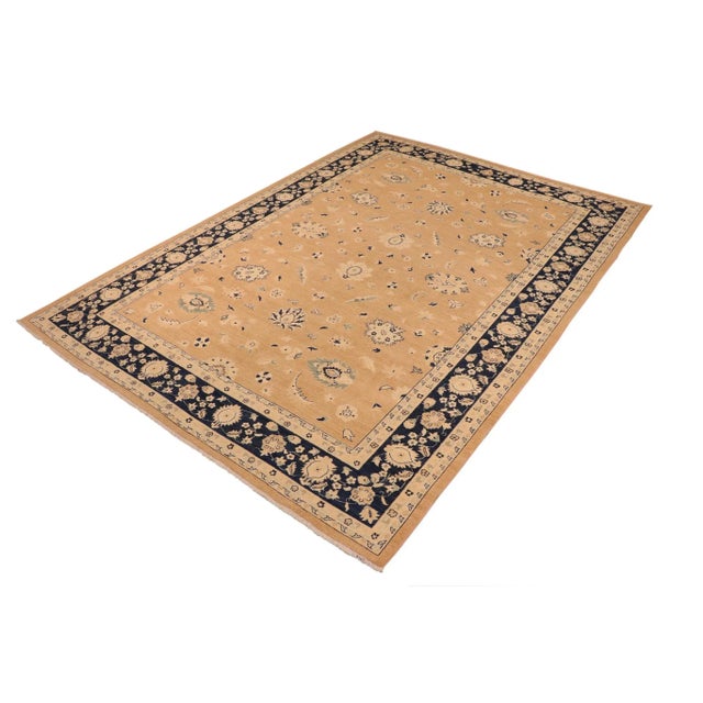 Textile 1990s Classic Ziegler Brown Blue Hand-Knotted Wool Rug - 10'0'' X 13'9'' For Sale - Image 7 of 8