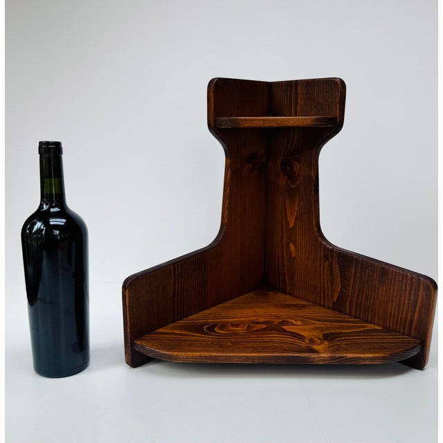 Vintage 1970s Wood Corner Shelf Wall Display For Sale - Image 10 of 10