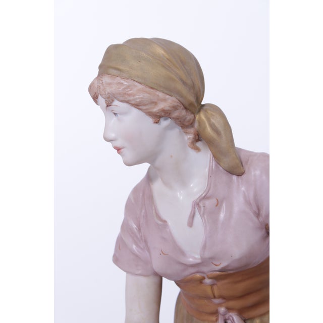 1950s Royal Dux Bohemian Female Water Carrier Porcelain Statue For Sale - Image 5 of 16