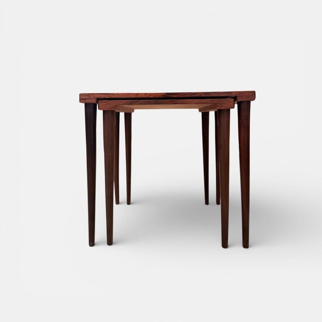 Vintage Danish Nesting Tables in Palisander, 1960s, Set of 2 For Sale - Image 4 of 8