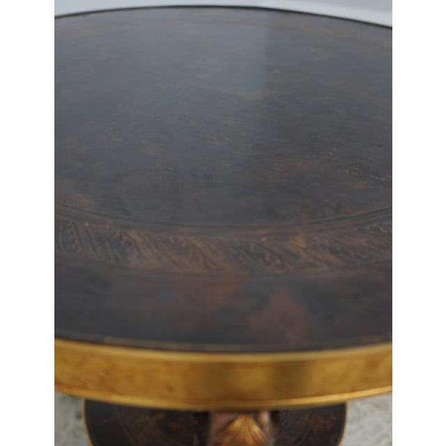 Bronze French Empire Round Gueridon Etched Bronze Top Lamp Table For Sale - Image 8 of 12