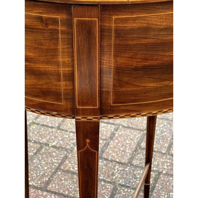 Sheraton Revival Inlaid Satinwood Side Table For Sale - Image 4 of 18