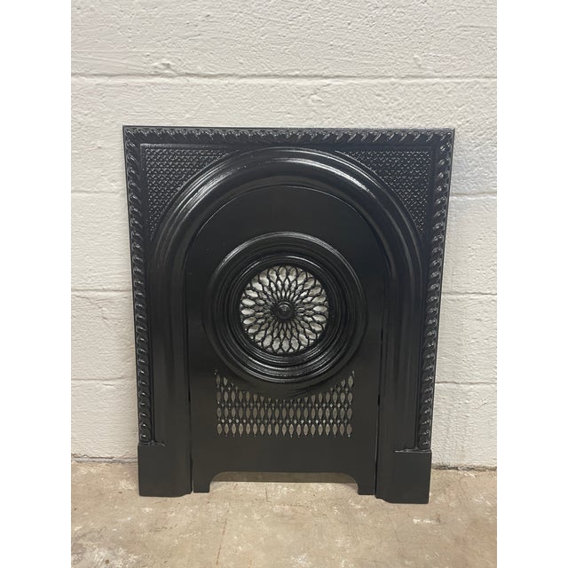 Metal Late 18th Century 24.25" W X 30.25"h Exceptional Decorative Cast Iron Fireplace Surround and Insert For Sale - Image 7 of 7
