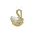 Polished Finished Cast Brass Swan with Troca Shell Inlay