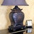 Asian Inspired Black & Brown Porcelain Medallion Table Lamp With Shade For Sale - Image 13 of 18