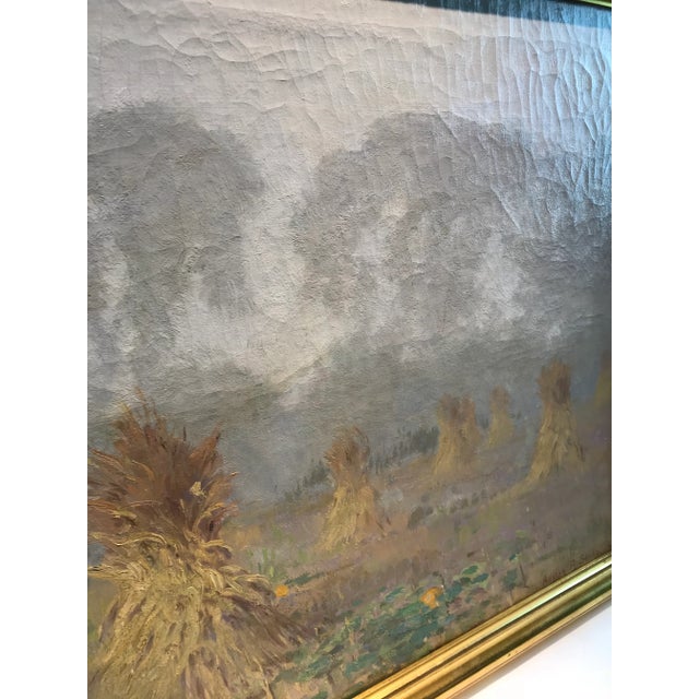 1920s Vintage Framed Adolf Shulz Autumn Fog Oil Painting For Sale In Detroit - Image 6 of 12