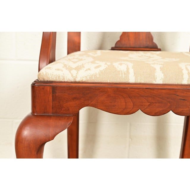 Henkel Harris Queen Anne Solid Cherry Wood Dining Chairs | Set of Six For Sale - Image 10 of 16