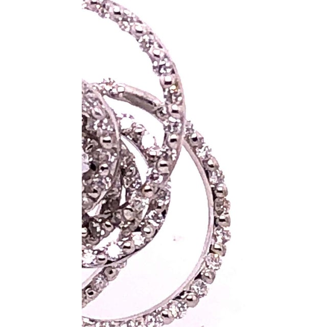 2000 - 2009 18 Karat White Gold Diamond Flower Swirl Stud Earrings by H2 at Hammerman For Sale - Image 5 of 12