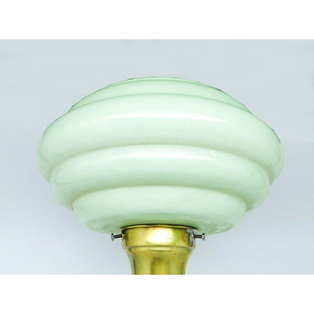 Mid-Century Glass and Brass Pendant Lamp, 1950s For Sale - Image 4 of 7