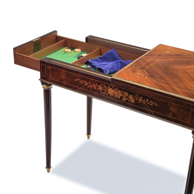 Foldable Gaming Table in Walnut, France, 1860 For Sale - Image 16 of 17