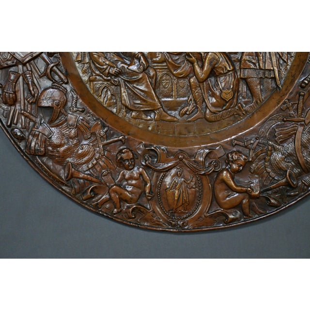Charlemagne Embossed Copper Trays, Set of 2 For Sale - Image 10 of 18