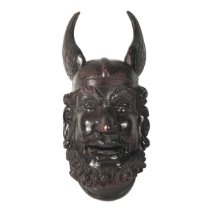 19th Century Carved Wooden Head Ancient Gallic Chieftain King Warrior Vercingétorix