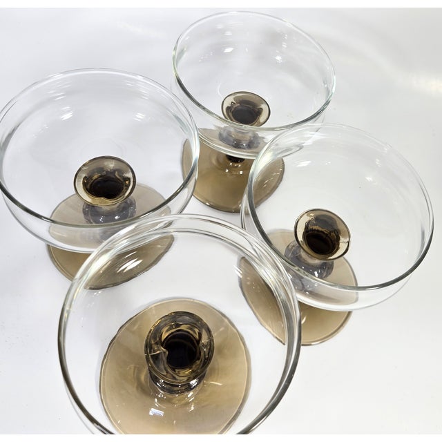 Late 20th Century Boho Chis Spicy Stemmed Champagne Coupes - Set of Four For Sale - Image 12 of 14