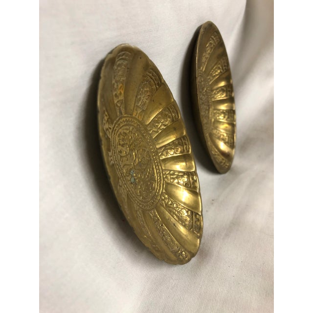 Indian 1980s Indian Brass Decorative Oval Trays/Dish - a Pair For Sale - Image 3 of 6