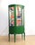 Vintage display cabinet totally restored and in top condition. Emerald green and with fabric `Manhattan / Stockholm est...