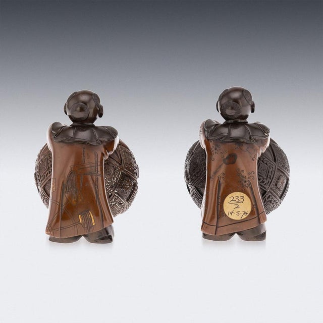 Antique Japanese Meiji Bronze Karako Vessels, 19th Century, Set of 2 For Sale - Image 6 of 18