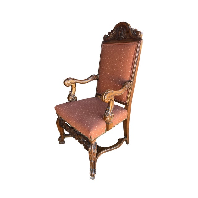 Wood Antique Walnut /Burlwood With Marquetry Johnson Handley Johnson Dining Room Set Circa 1930's For Sale - Image 7 of 9
