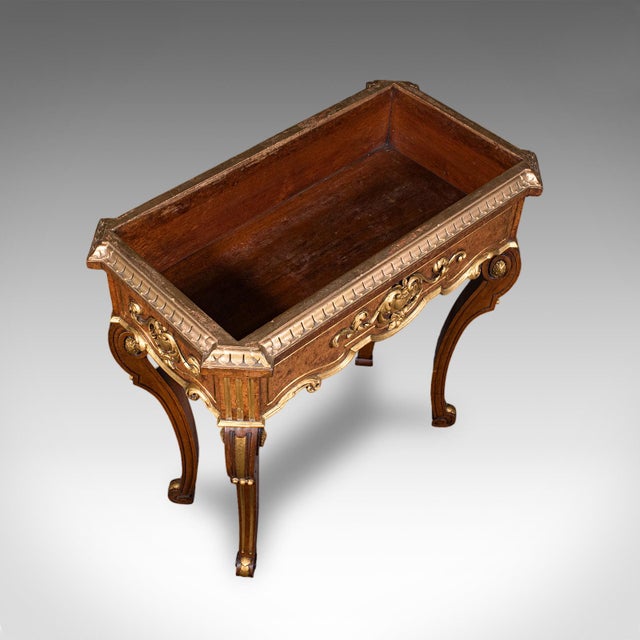 Brown Antique Jardiniere Table, French, Walnut, Planter Stand, Decanter Caddy, Regency For Sale - Image 8 of 12