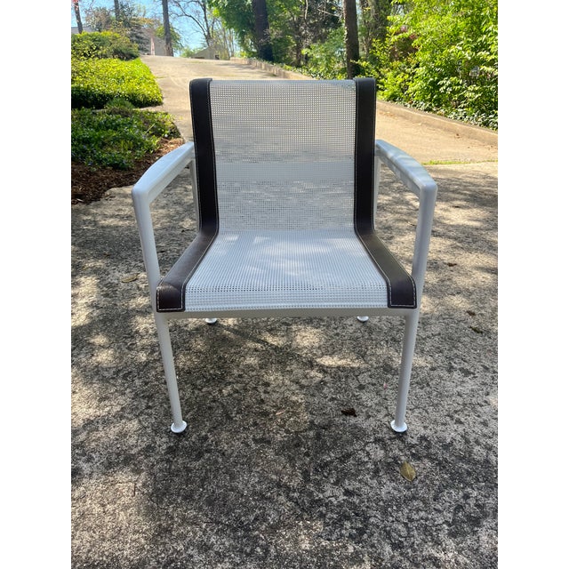 Perfect for those who love MCM furnishings, this good-as-new Richard Schultz for Knoll four chairs and one table outdoor...