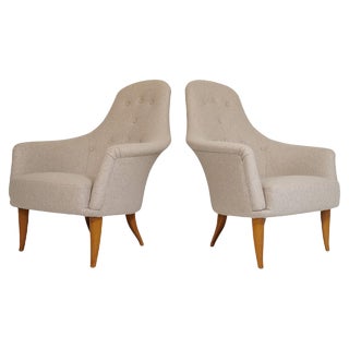 Midcentury Big Adam Lounge Chairs y Kerstin Horlin Holmquist from NK, Sweden, 1950s, Set of 2 For Sale