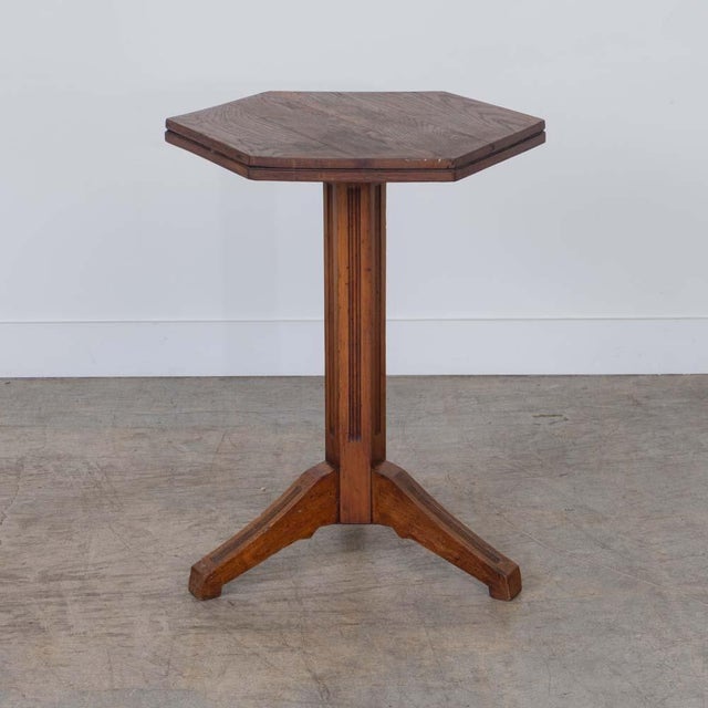 Brown 1920s Antique French Oak Pedestal Table For Sale - Image 8 of 15
