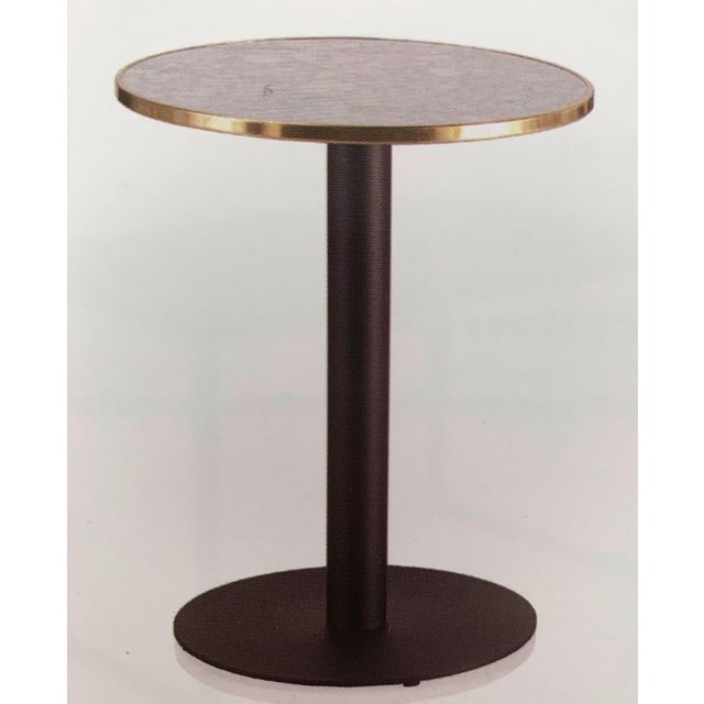 New Century Round Cast Iron Base with Marble Top Garden Table or Bistro Table For Sale - Image 4 of 5