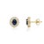 1.06 Carats Oval Royal Blue Sapphire Diamond Halo Stud Earrings- A Pair For Sale - Image 4 of 10