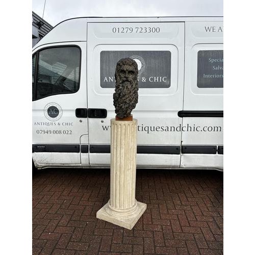 Large Bust on Corinthian Column Display Stand For Sale - Image 10 of 18
