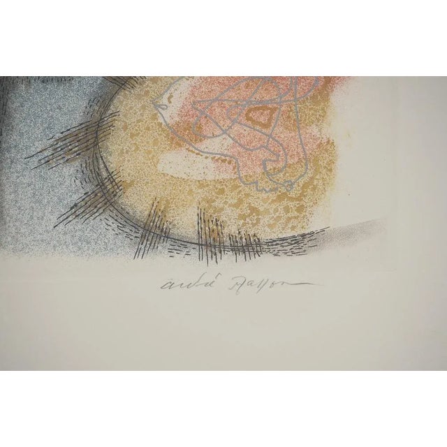 André masson (1896-1987) female profile with breasts, 1960 original etching and aquatint signed in pencil on vellum 44 x...