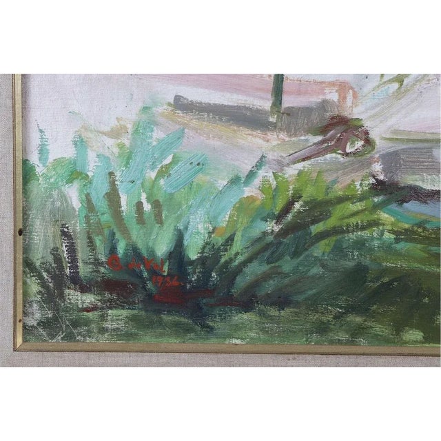 Modern French Marina, 1930s, Oil Painting For Sale - Image 3 of 13