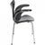 Arne Jacobsen 3208 Lily chair upholstered in black semi anilin leather, and with a firm back and chrome legs. The chair is...