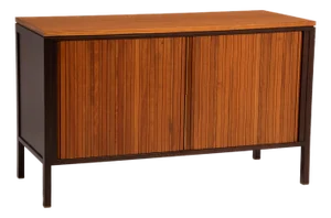 Edward Wormley Dunbar Tambour Door Mahogany Walnut Brass Credenza Cabinet Mid Century Modern