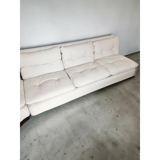 White Modular Sofa in Ecru Bouclé Linen from Saporiti Italia, 1970 For Sale - Image 8 of 14