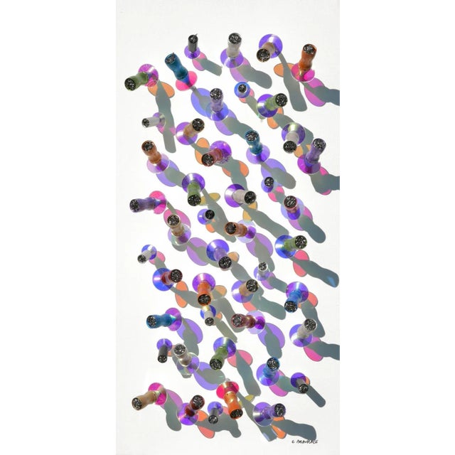 Acrylic glass, mirror, iridescent, acrylic paint, metal tube & moulded aluminium parts on panel Eric Beauplace, French...