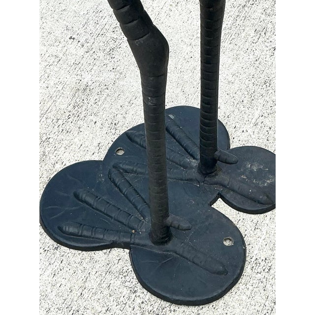 Metal Vintage Cast Aluminum Standing Cranes - Set of 2 For Sale - Image 7 of 12