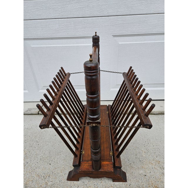 Brown 1930s Arts and Crafts Wooden Magazine Rack For Sale - Image 8 of 15