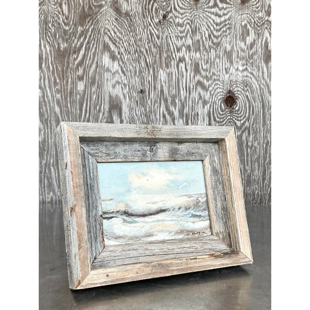 Mid 20th Century Vintage Coastal Original Seascape Oil on Board For Sale - Image 5 of 9